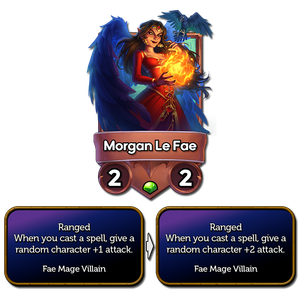 her buff on spell casts now increases +2 attack instead of +1