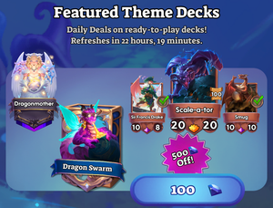 A featured theme deck in the store